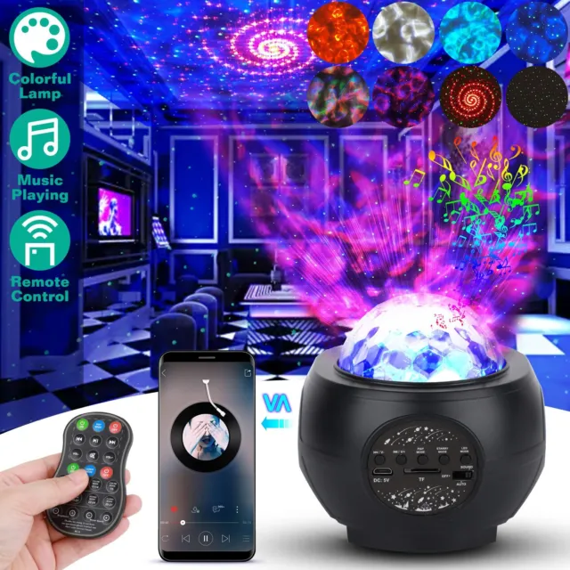 Star Galaxy Projector Lamp Auto Control Timer Stereo Music Speaker Kids Gifts