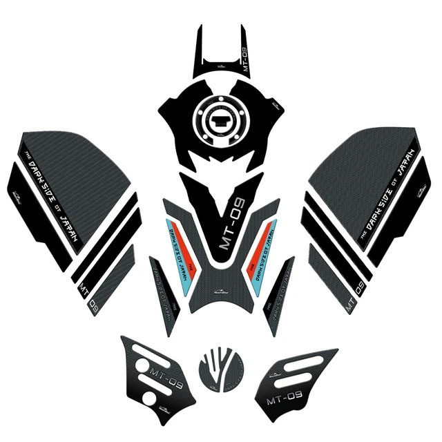 Resin Bike Autocollant Moto Compatibles Avec Yamaha Tracer 9-9 GT 2021 2023 Or. Protection Moto Protège-Mains Contre Les Chocs Et Les Éraflures. Autocollant 3D Résinés Made In Italy