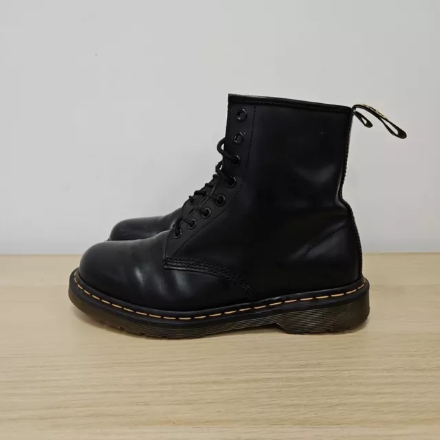 Botas al tobillo Dr Martens 1460 de combate negras de cuero liso talla Reino Unido 6 EU 39