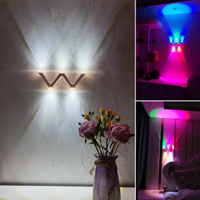 Lampada da parete RGB a forma di W lampada LED interna lampade da parete corridoio lampade luce scale
