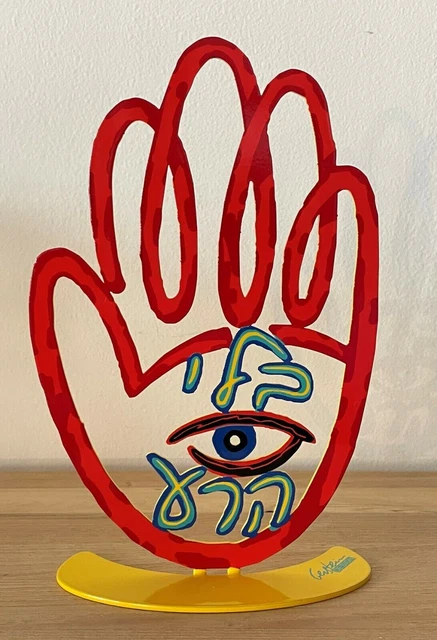 Pop art Escultura de metal - "Hamsa buena suerte" de DAVID GERSTEIN