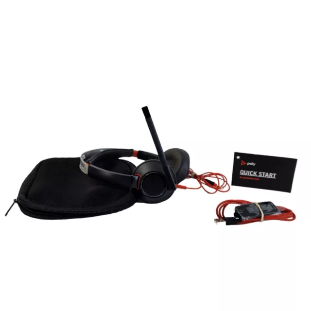 Plantronics Poly Blackwire 5200 Series C5220T Wired Headset USB-C w/ Soft Case