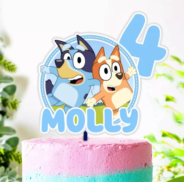 Bluey Cake Topper Personalised Kids Party Decoration