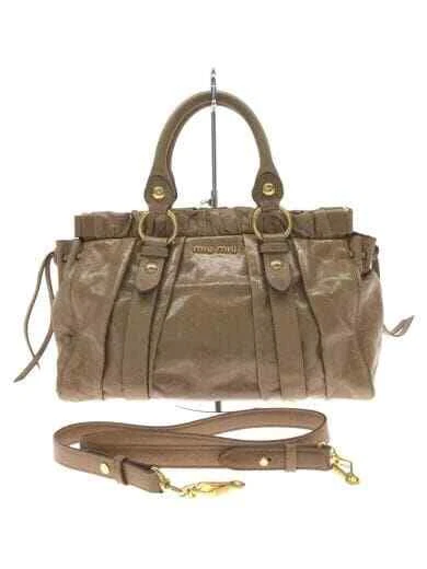 Miu Miu Shoulder Bag Leather Beg 2Way Vitello Lux
