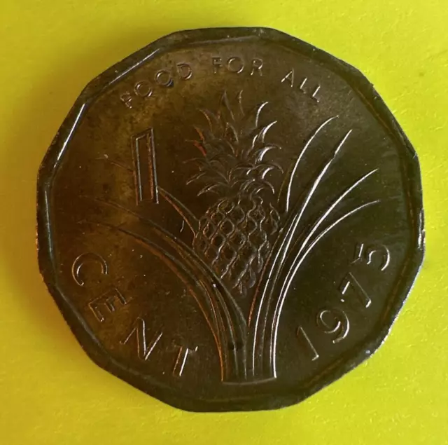 1975 Swaziland 1 Cent FAO - Pineapple Coin - Bronze