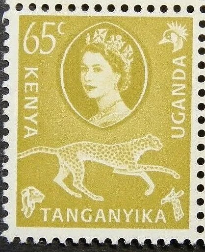 KENYA, UGANDA AND TANGANYIKA 1960-62 SG191 65c. YELLOW OLIVE  -  MNH