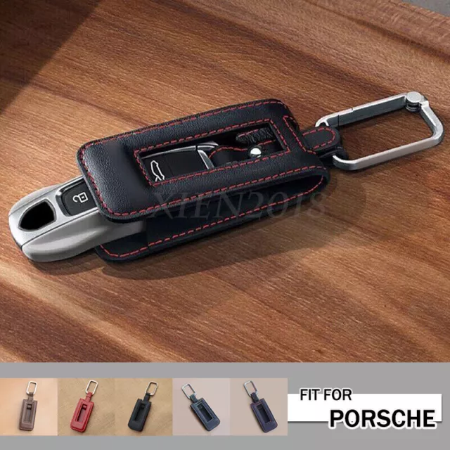 For Porsche Panamera Macan 911 Cayenne 2017+ Leather Car Key Fob Case Cover Bag