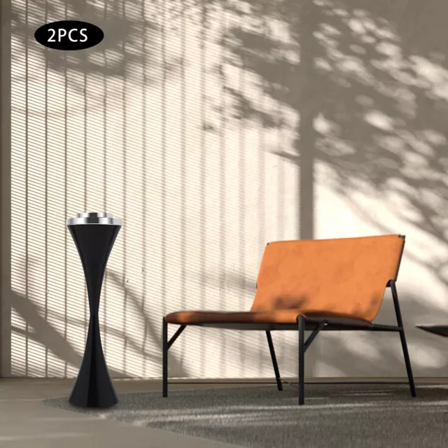 2PCS Standing Outdoor Ashtray Windproof Large & Tall Outside Ashtray Container