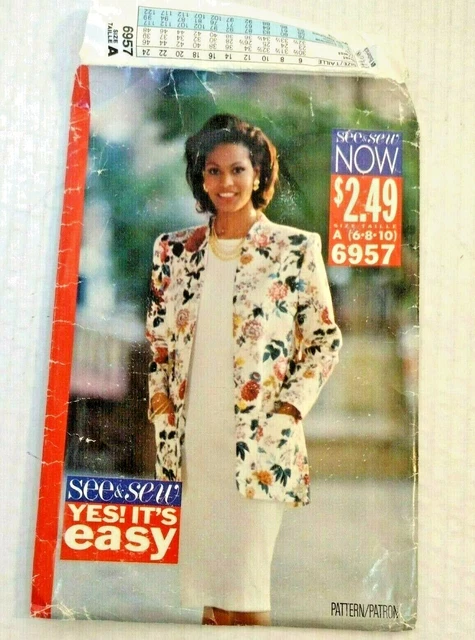 Vintage Sewing Pattern Butterick #6957 Misses' Jacket & Dress Uncut