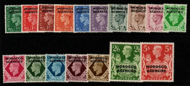 Morocco Agencies Sg77/93 1949 Definitive Set Mtd Mint