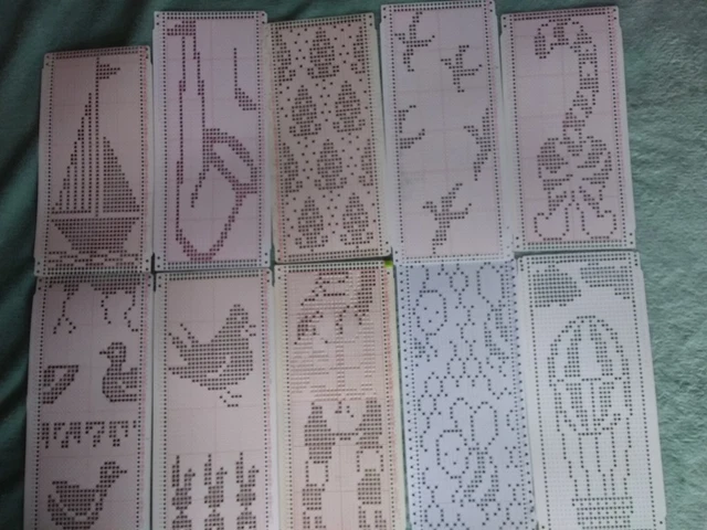 x 10 KNITMASTER MÁQUINA DE TEJER Patrón TARJETAS PERFORADORAS no2