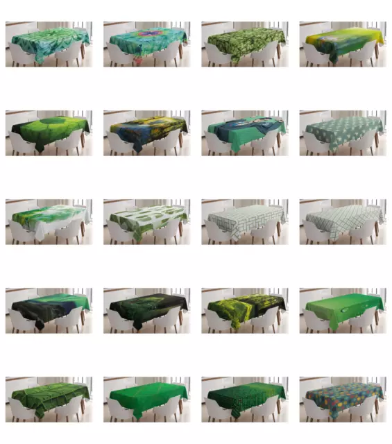 Ambesonne Green Print Tablecloth Table Cover for Dining Room Kitchen