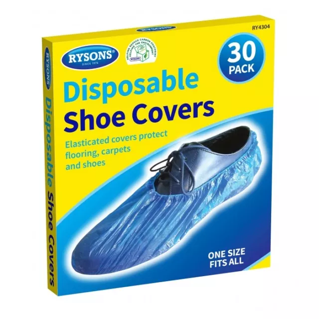 90x Disposable Shoe Boot Covers Blue Plastic Over Shoes Clean Protectors Floor