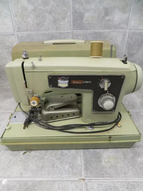 Vtg Sears Kenmore Sewing Machine Carrying Case Storage Green 16 5