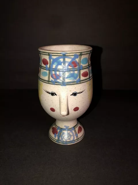 Bjorn Wiinblad Art Pottery Face Mug. vintage, mid century Fitz And Floyd
