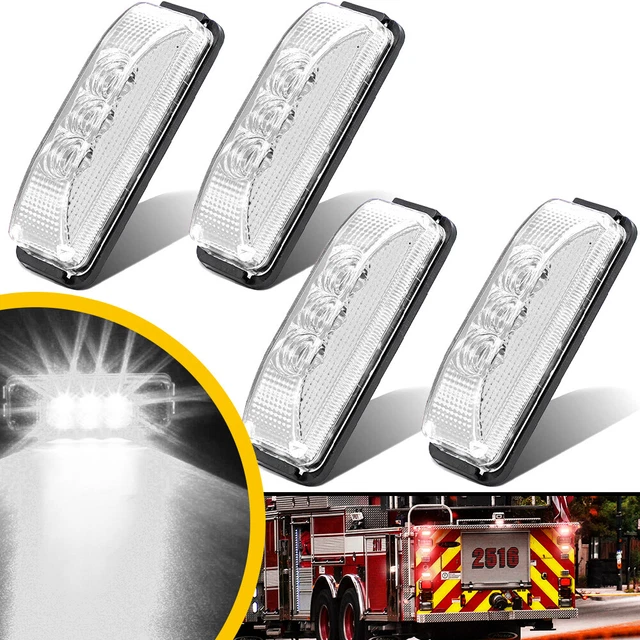 4" LED Clearance Side Marker Light Indicator Lamp Truck Trailer Lorry White EAH