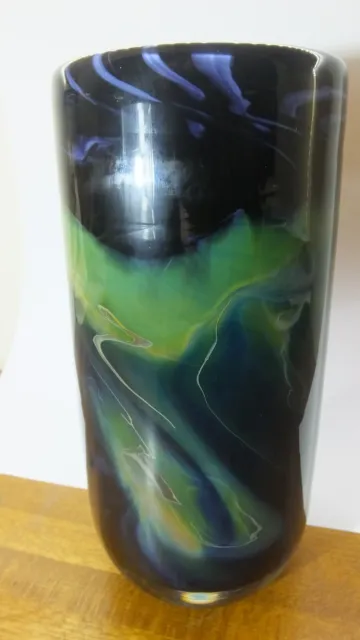Peter Layton Signed Studio Art Glass Vase 19.5cm. Stunning. Excellent Condition.