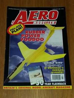 AERO MODELLER MAGAZINE February 1992 Vol 57 No 673 Incl Jaguar & T-30 Plans 