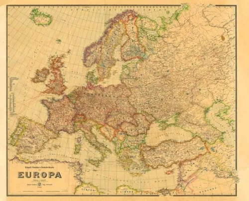 Historische Verkehrskarte von EUROPA 1942 [gerollt]|Mitarbeit:Rockstuhl, Harald