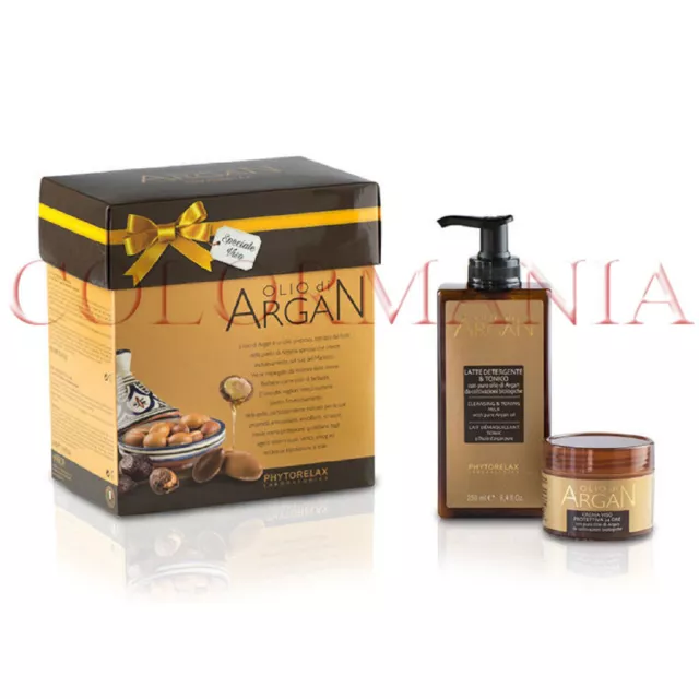 Phytorelax Argan Confezione Regalo Crema Viso 24 Ore + Latte E Tonico 2 In 1