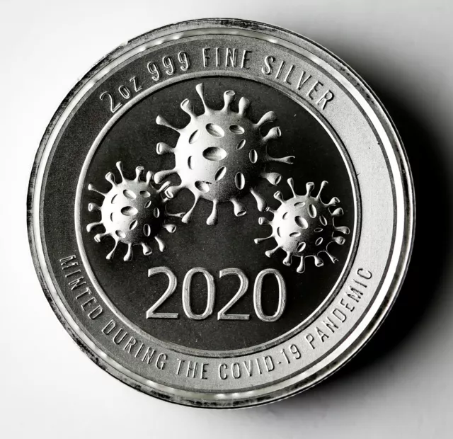 2020 2 Oz 999 Silver Round Cov-19 Envela Ultra High Relief Coin! No Reserve .