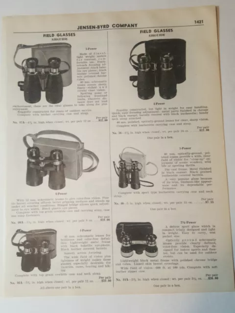 1951 PRINT AD vintage Binoculars AIRGUIDE FIELD GLASSES pictures $10.00 ...