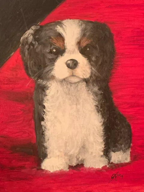 Spaniel Pup (Original hand painted art) 12x16 small