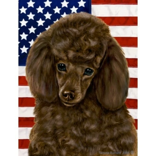 Patriotic (D2) Garden Flag - Chocolate Poodle 322261