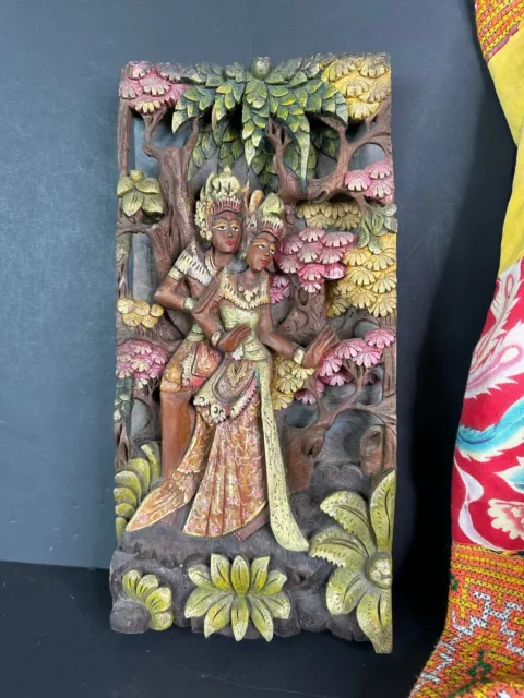 Old Balinese Hand Painted Wood Carving (b.) …beautiful collection and display pi