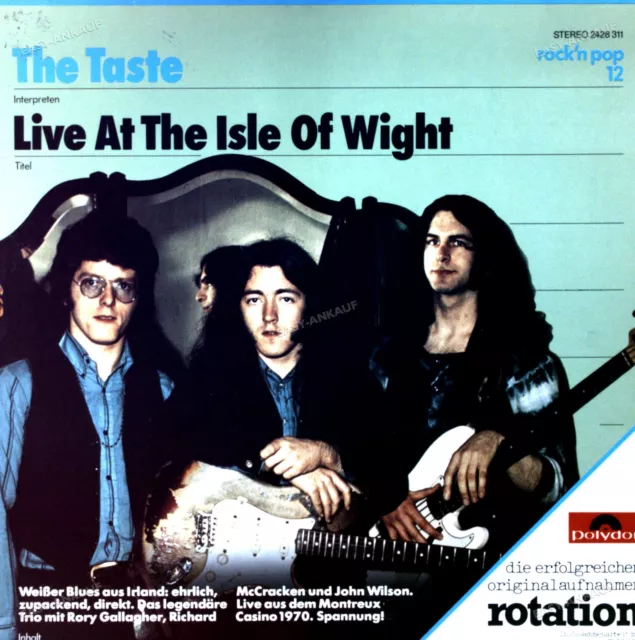 Taste - Live At The Isle Of Wight GER LP 1977 (VG+/VG) Polydor Rock'n Pop12 .