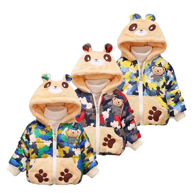 Carino cappotto con cappuccio in pelliccia sintetica bambini ragazzi ragazze inverno cappotto orso #