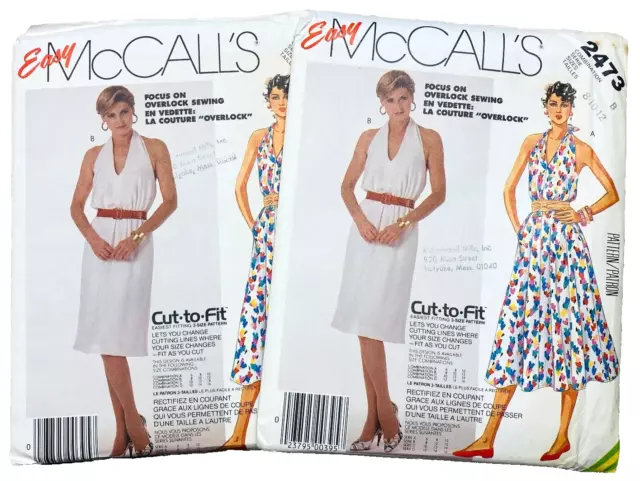 80s MCCALLS 2473 MISSES HALTER DRESS UC/FF