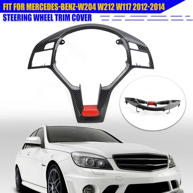 IDENUONA Gloss Black Steering Wheel Cover Trim For Mercedes W176 W204 W212 (2012–2014)
