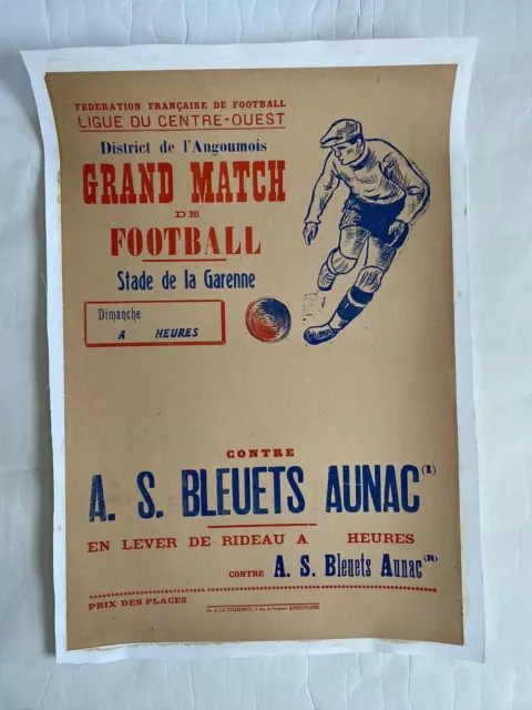 Affiche ancienne originale Football