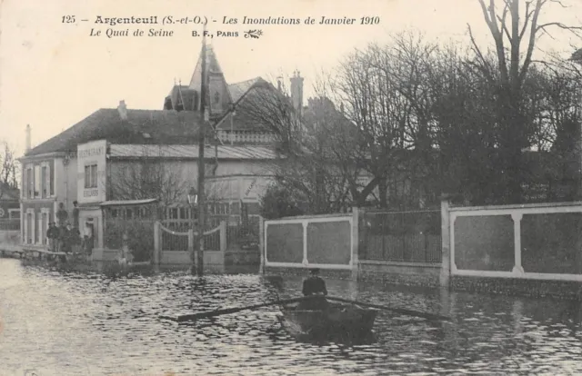 Cpa 95 Argenteuil Inondations Quai De Seine