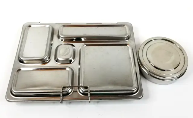 PlanetBox ROVER Stainless Steel Lunch Box 5 Compartments with Big Round Dipper