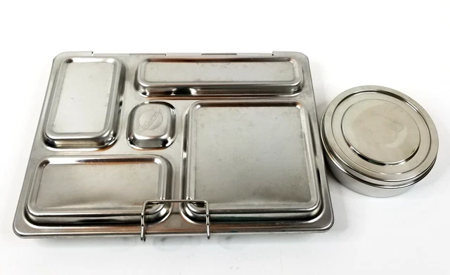 PlanetBox ROVER Stainless Steel Lunch Box 5 Compartments with Big Round Dipper