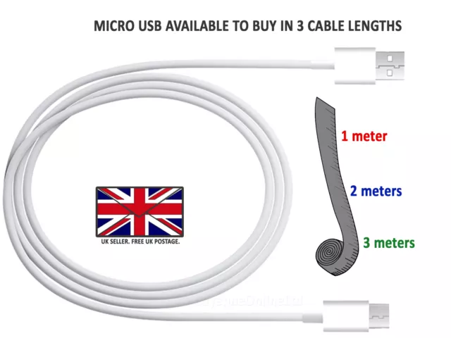 Long Micro USB FAST Data Charger Charging Cable Lead - SAMSUNG GALAXY TAB S2 9.7