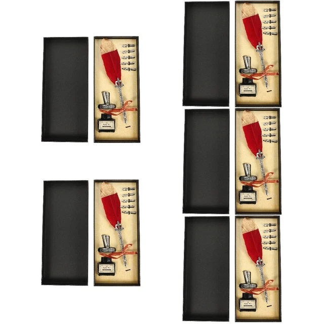 5 juegos Vintage Quill Pluma Pluma Kit de escritura Pluma Pect Practical Nibbed Pluma Kall