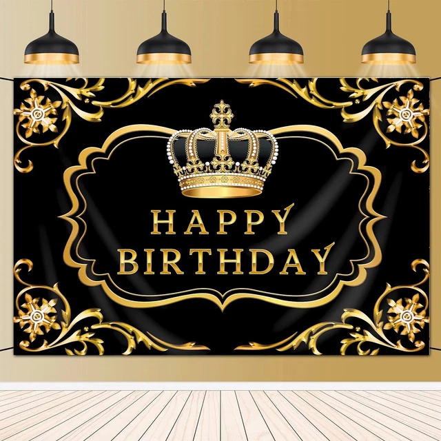 WIWJ 30 Decorazioni Compleanno Oro Nero - 30 Anni di Buon Compleanno Decorazione di Festa per Uomo Donna, Poster di Tessuto Sfondo Fotografico Feste di Compleanno