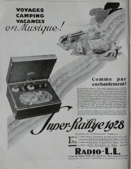 1928 Press Advertisement Super Rally Radio Awards L.l Music Travel