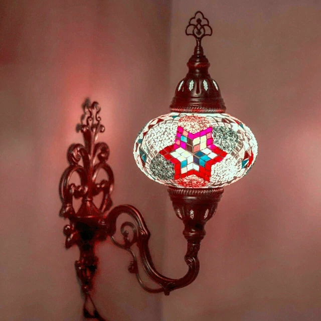 Lampe applique murale Turque en mosaïque Marocaine multicolore Tiffany grande