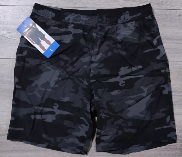 Kirkland Signature Swim Trunks Adult Large Black Gray Camouflage Swimwear Mens