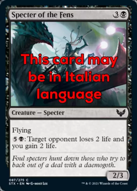 MTG 4x SPECTER OF THE FENS EXC - SPETTRO DEI PANTANI - STX - MAGIC