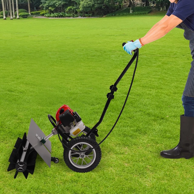 Handheld Power Sweeper 43cc 1.7HP Gas Power Brush Broom Driveway Snow Cleaning