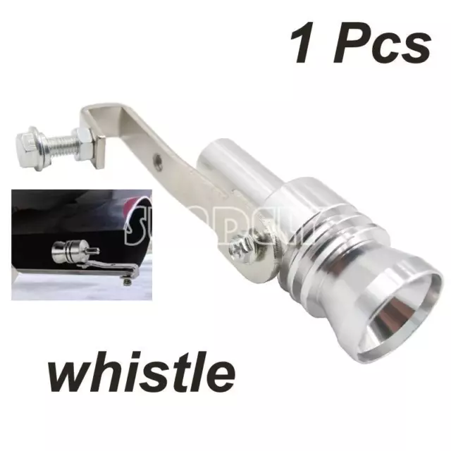 Argent Turbo Exhaust Whistler Whistle Sound Car Dump Valve Simulator Tailpipe