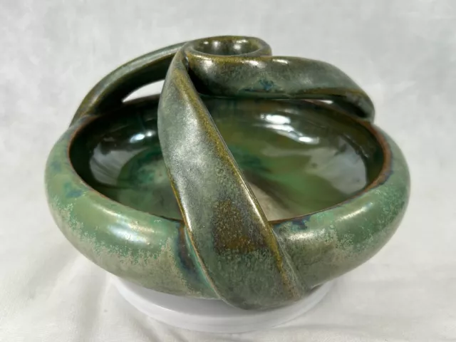 Fulper Pottery RARE SIGNED Twisted Centerpiece Frog Flambe Vase Bowl Prov Kovels