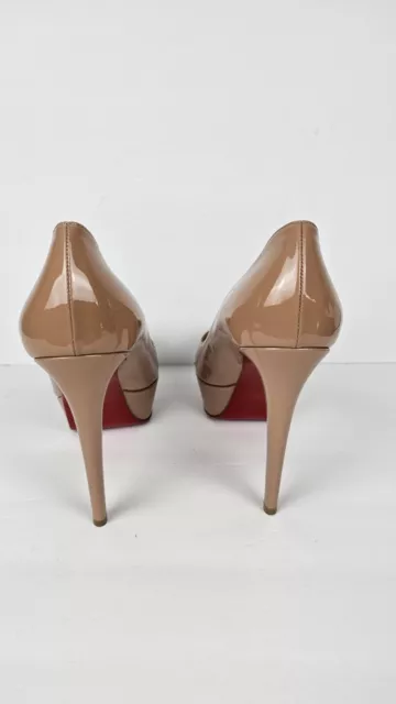 Christian Louboutin Bianca Platform Pumps Nude Patent Leather High Stiletto 3