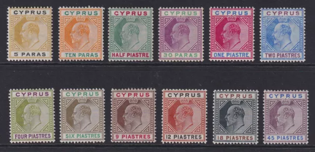 Cyprus. 1904-10. SG 60-71, 5pa to 45pi. Mounted mint. Cat £350.
