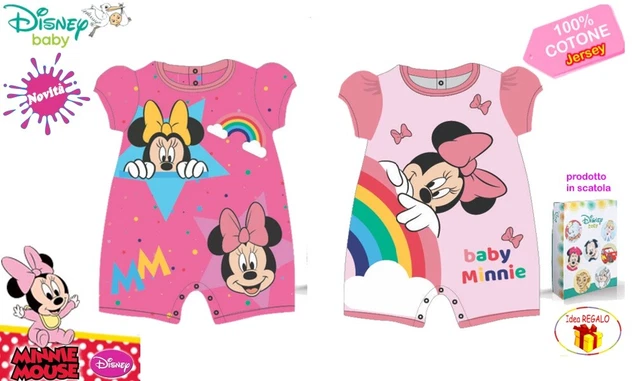 Pagliaccetto neonata Disney estivo corto da bimba cotone tutina bambina Minnie